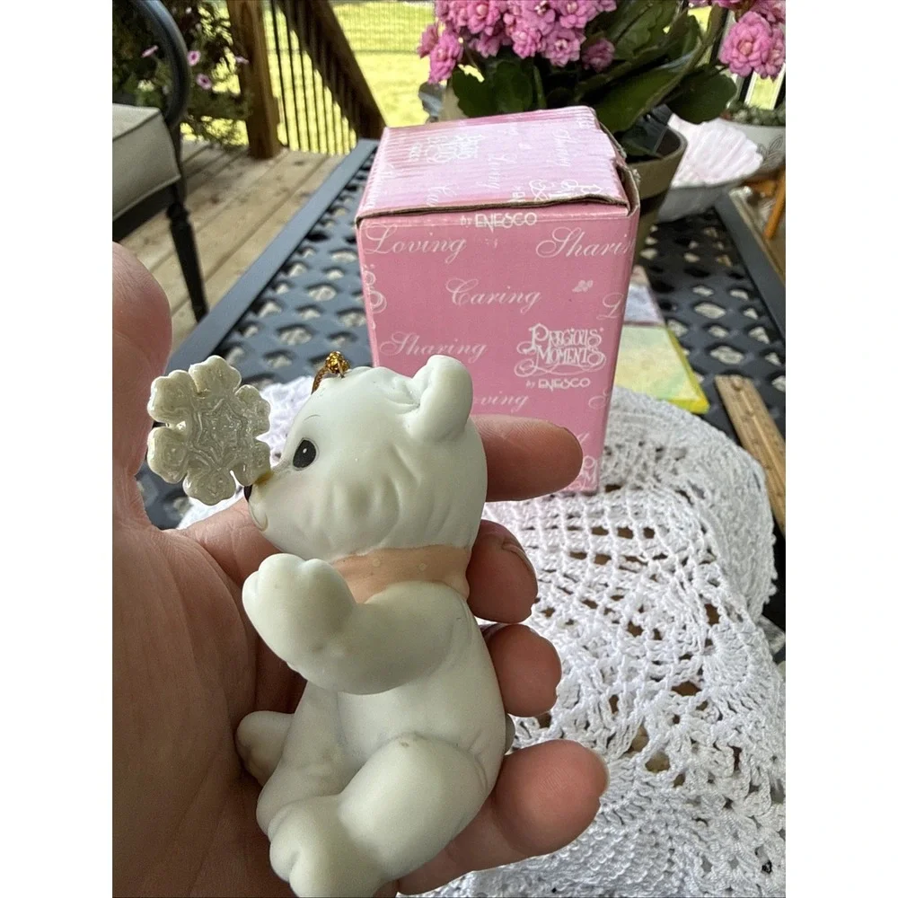 Precious Moments by Enesco Bear Porcelain Hanging Ornament 2002 104209